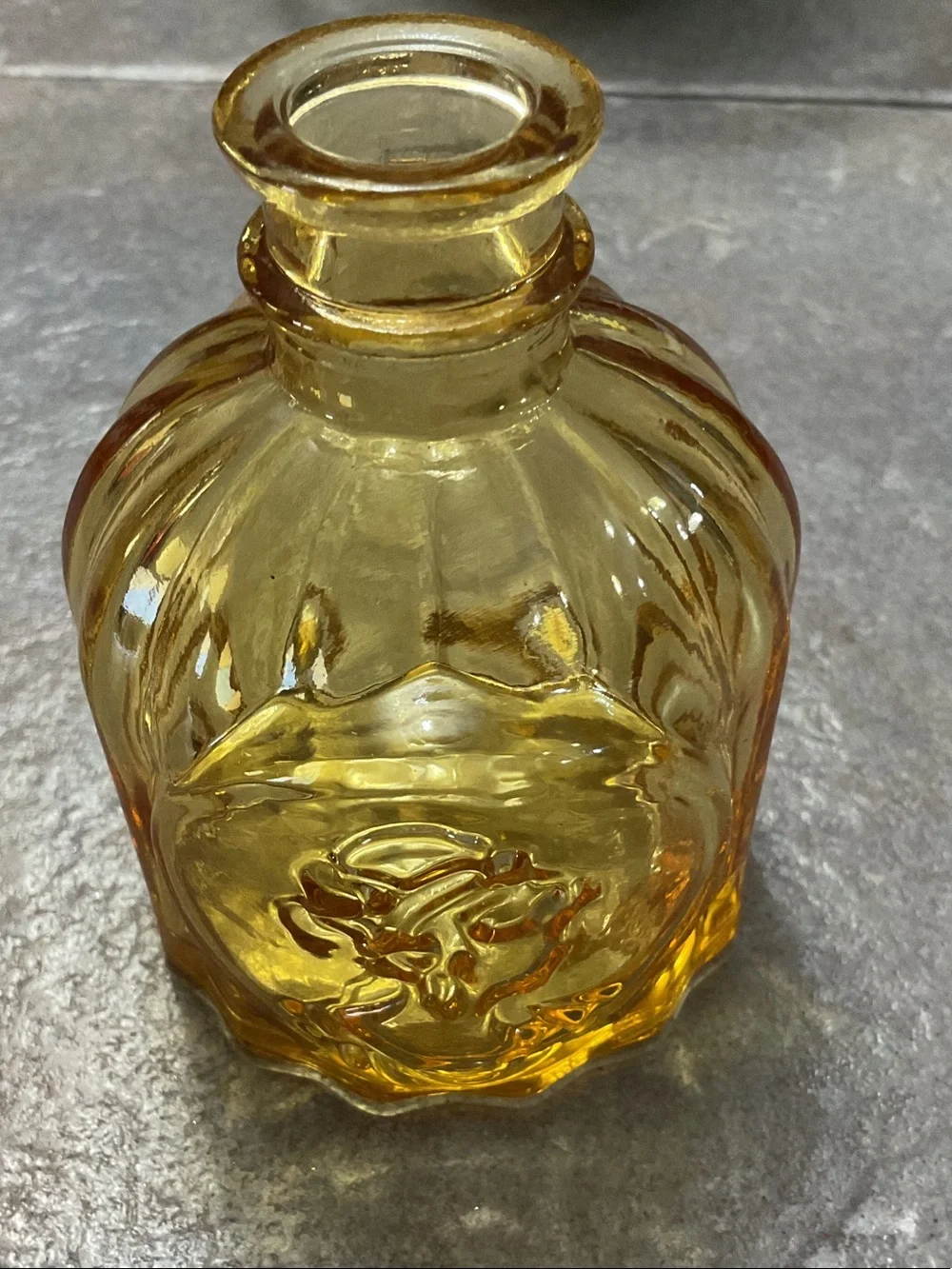 Vintage Amber & Orange Glass Accent Vases - Set of 3